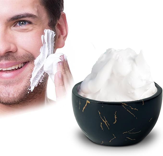 Marbled Shaving Mug - Black Resin Shave Cream & Soap Bowl - Cup