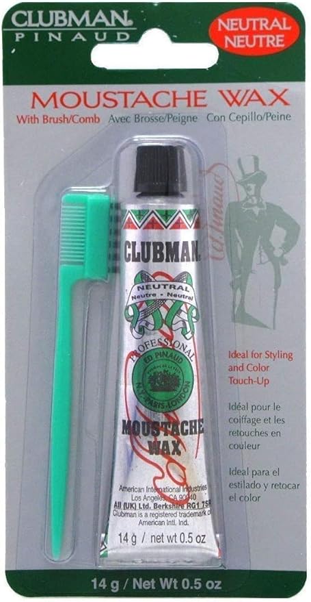 Clubman Moustwax With Brush White (Neutral) (2 Pack)