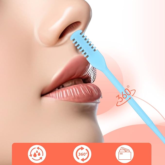 5 PCS 2-in-1 Nasal Hair Cutter,Nose Trimmer Manual,Double Sided Nose Hairs Knife for Women Men,Portable Nostril Hairs Trimmer 360 Degree Rotating with Ear Picker,Multicolor