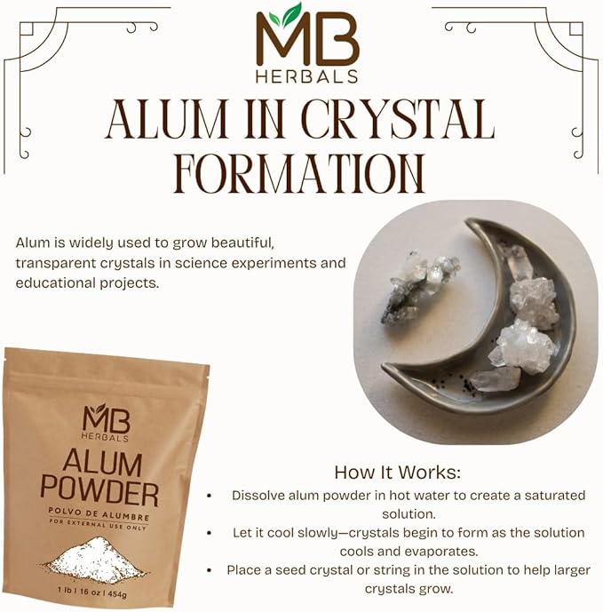 MB Herbals Alum Powder 100 Gram (3.5 oz) | Deodorant | After Shave | Leather Fabric and Paper Mordant | External Use Only