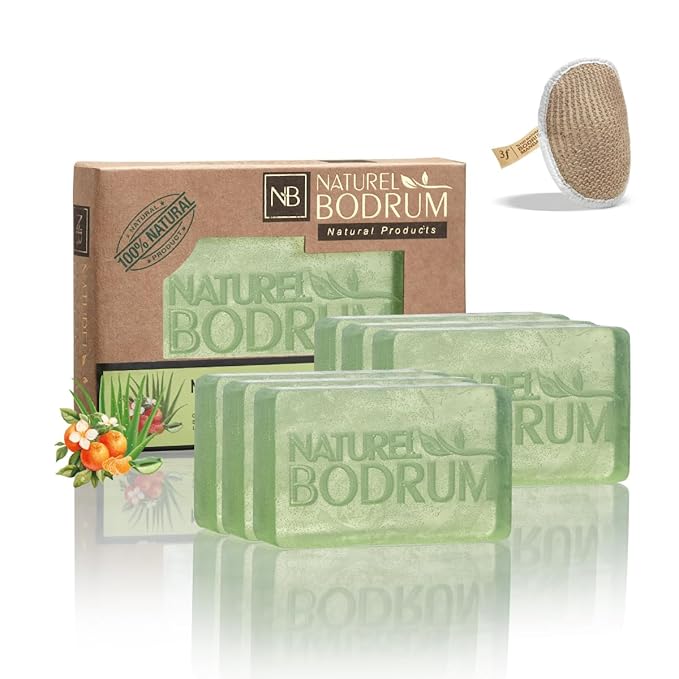 Mandarin and Aloe Vera Organic Soap Bar for Women and Men, Pack of 6 Glycerin Soap Bars - Soothing Facial & Body Bar Soap with Collagen-Boosting Citrus Oils - Natural Spa Gift, for All Skin Types