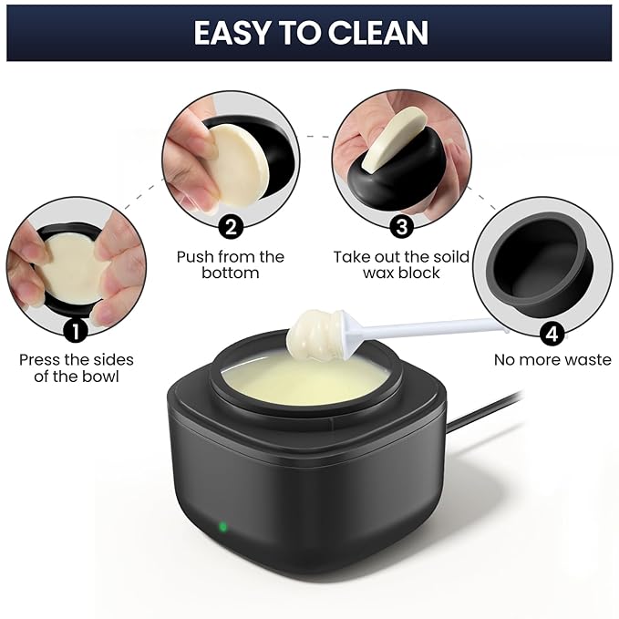 SUERBEATY Nose Wax Kit Men, Nose and Ear Hair Waxing Kit | 40 Sticks, 100g Wax, Up to 20 Uses | Smart Temp Control | USB Fast Heating | Safe for Sensitive Nasal Skin, Painless