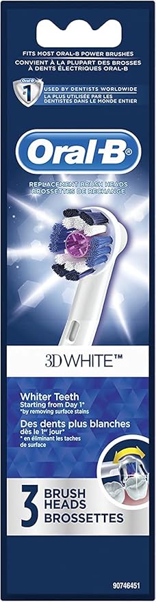 Oral-B 3D White Electric Toothbrush Replacement Brush Heads Refill, 3 Count