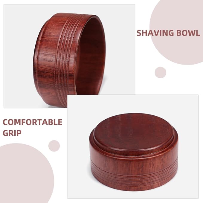 Wooden Shaving Bowl for Men Reusable Shave Cup Household Shaving Supplies Vintage Oak Shave Soap Bowl for Beard Grooming