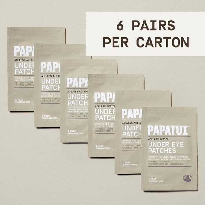 Papatui by Dwayne Johnson Fast-Acting Under Eye Patches for Men | Ageless Action to Reduce Puffiness, Dark Circles and Fine Lines | Made with Niacinamide, Hyaluronic Acid, Caffeine | 6ct (Pack of 2)