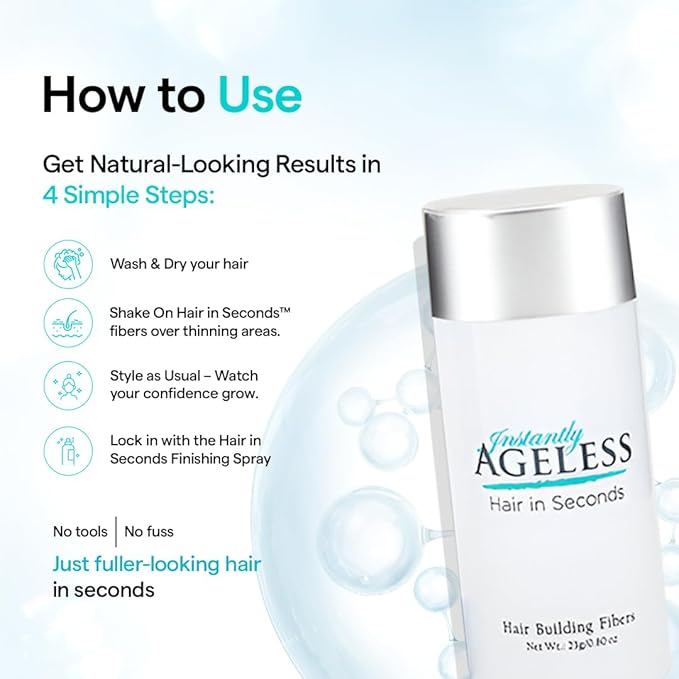 Instantly Ageless® Hair in Seconds™ Hair Building Fibers – Hair Thickening Fibers for Thinning Hair & Hair Loss for Fuller-Look - 0.83 oz (23g) - Dark Brown
