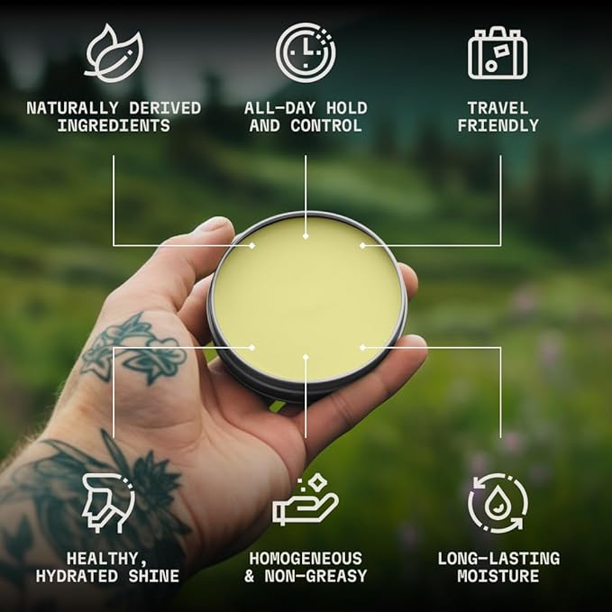 Striking Viking Beard Balm for Men - Unscented, 2 Ounces - Fragrance Free Care & Styling - Travel-Sized Beard Softener Balm with Aegan & Jojoba Oils