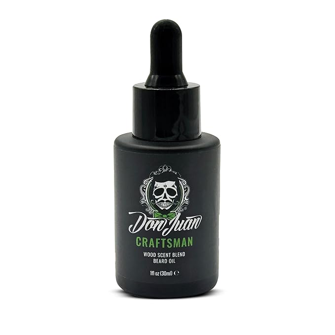 Don Juan Craftsman Beard Oil And Conditioner - 100% Organic - Unique Blend Of Natural Oils Jojoba, Argan, Vitamin E, And More - Cedarwood Cypress Pine - Naturally Scented 1oz