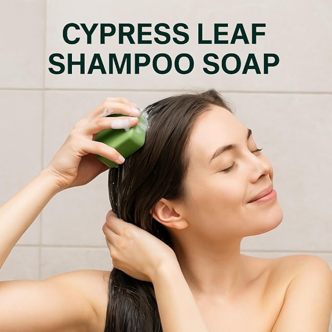 2PCS Herbal Extracts Arborvitae Leaf and Usmal Grass Shampoo Bar, Hair Cleansing Oil Control Hair Growth Shampoo Bar