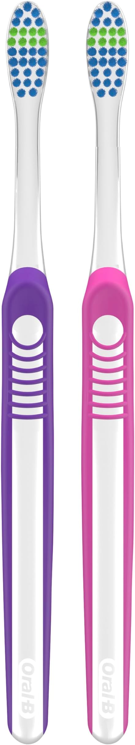 Oral-B Pro Health Fights Plaque & Tartar, 2 Count Medium Manual Toothbrush Pack, Indicator Bristles, Plaque Fighter, Gentle on Teeth