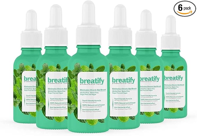 Bad Breath Eliminating Serum – Bad Mouth Smell Removing Drops – Easy to Carry and Handy Fresh Breath Oil-serum, 20 mL, 0.68 Oz (Pack of 6, 4.08 Oz)