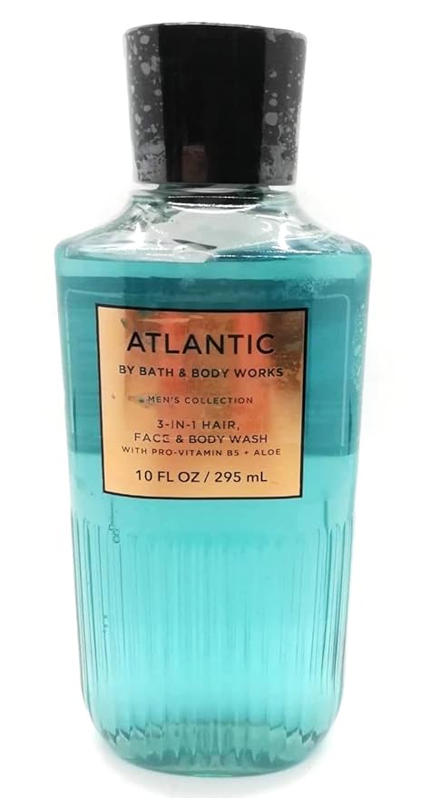 Bath Body Hair Face Wash- Men's Collection Atlantic Body Wash,Face Wash,Hair Wash 3-in-1 Full Size