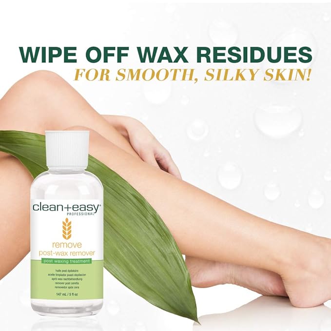 Clean + Easy After Wax Remover Oil for Skin – Post Wax Care & Soothing Residue Remover for Smooth Skin, 5 fl oz