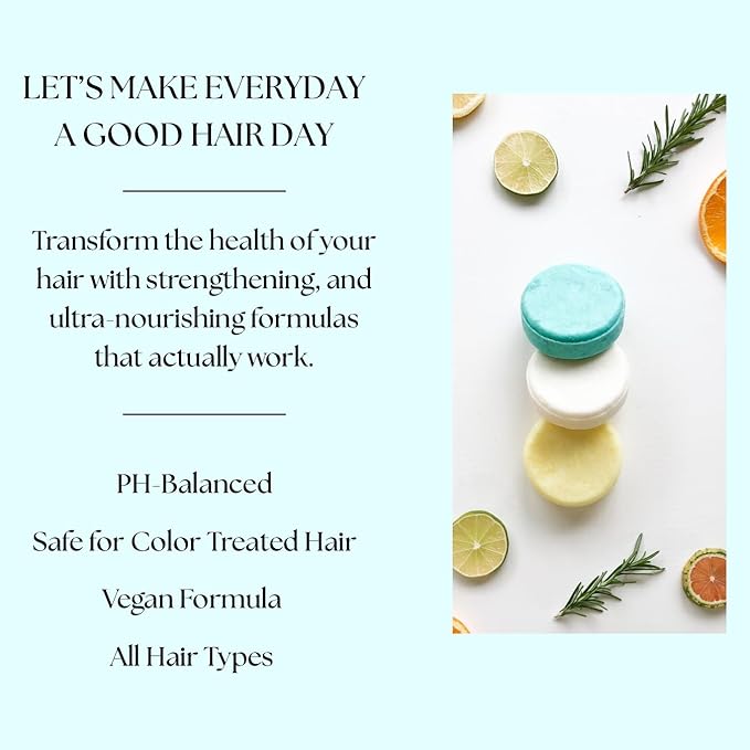 Solid Shampoo Bar, Made With Natural & Organic Ingredients, Sulfate-Free, Cruelty-Free & Vegan 3 Ounce Bar (Rosemary & Peppermint)