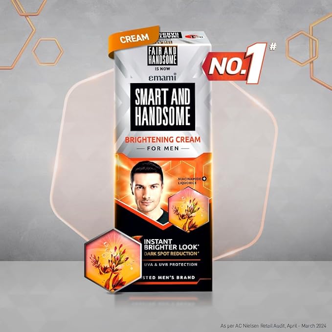 Smart & Handsome Face Cream for Men, Radiance Cream with Pro-Peptide, 60g, Pack of 2