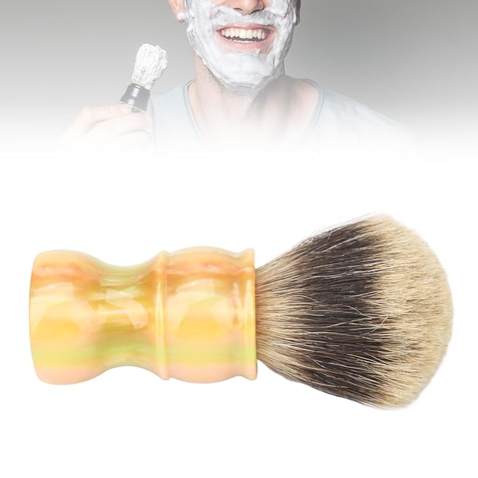 Synthetic Shaving Brush, Barber Beard Shaving Brush with Premium Resin Handle, Soft Synthetic Facial Hair Cleaning Brush for Home and Salon Use