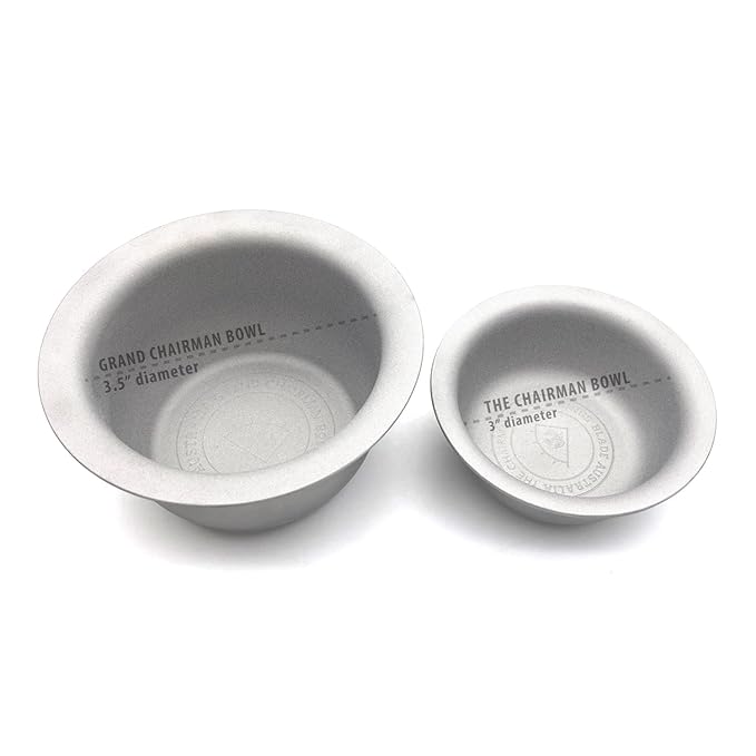 Vikings Blade Luxury Shaving Soap Bowl, Sandblasted Steel for Fast, Thick Lather, Unbreakable, Tactile Texture, Great for Most Pucks & Soaps (GRAND Chairman, 3.55” Diameter)