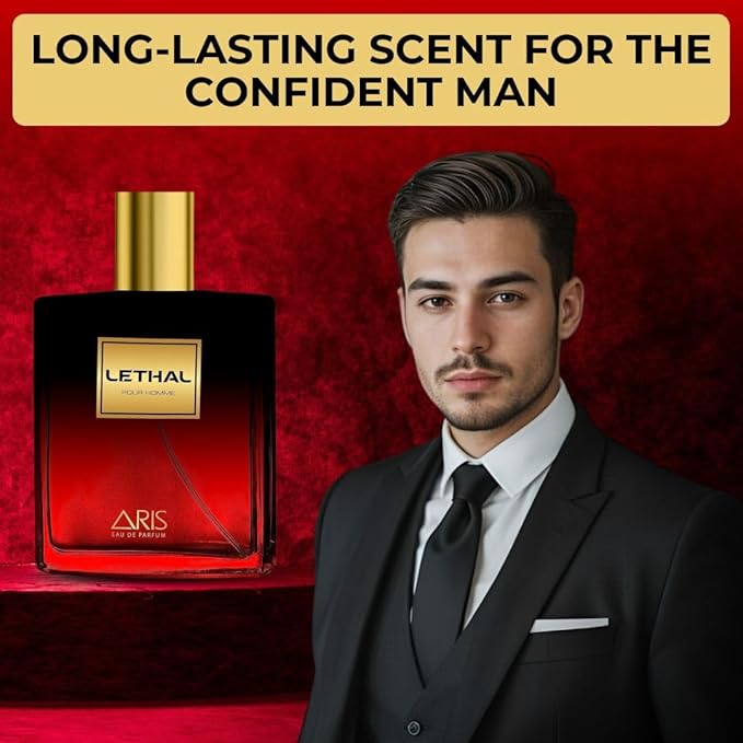 ARIS Lethal Eau de Parfum – Long-Lasting Woody and Musk Fragrance for Men – 100mL Perfume Spray with Bonus 15mL Perfume Sample (Randomly Selected)