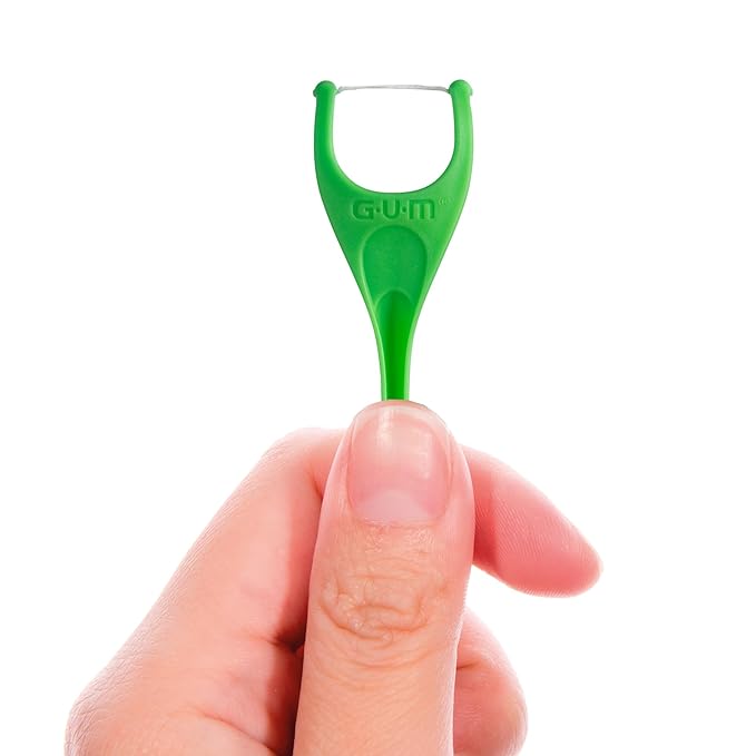 GUM Angled Floss Picks, Perfect for Tight Teeth, Extra Strong Shred-Resistant Dental Floss, Angled for Easy Reach, Dental Flossers for Adults, Fresh Mint Flavor, 75 Count (Pack of 4) 300 Total