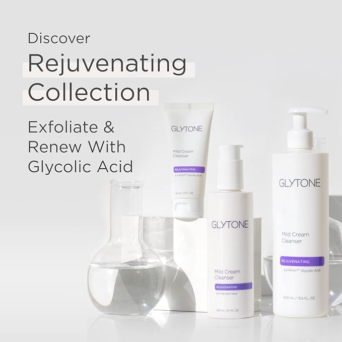 Glytone Mild Gel Exfoliating Cleanser, Pure Glycolic Acid Face Wash for Moisturizing & Rejuvenating Skin, Vegan & Fragrance-Free Face Exfoliator Scrub for All Skin Types, 2 fl. Oz.