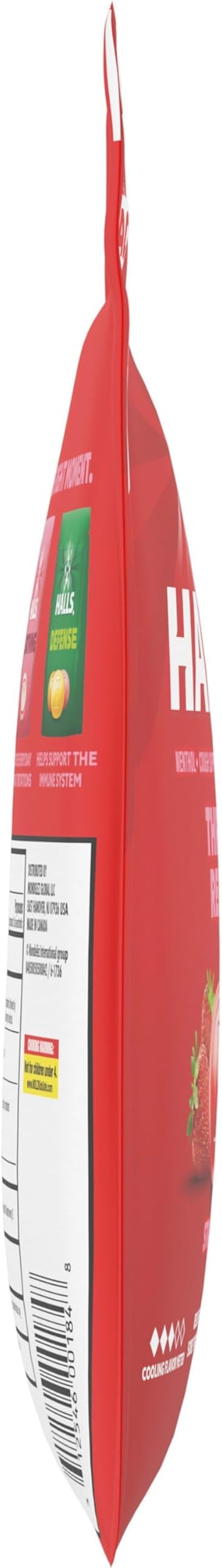 HALLS Throat Relief Strawberry Cough Drops, Value Pack, 80 Drops