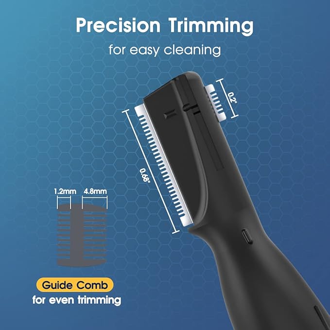 Upgraded Eyebrow Trimmer for Men, Precision Detailer Battery-Operated Eyebrow Razor and Shaper, Electric Facial Hair Trimmer with Comb, Dual-Blade Grooming Tool, No Pulling Sensation