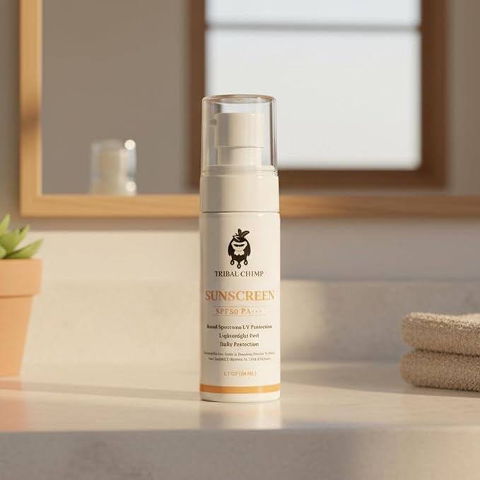 Tribal Chimp Sunscreen SPF 50 PA+++ | Face & Body, Broad Spectrum Sunblock, Invisible Mineral Sunscreen, Travel Size | For Women & Men | For Daily Use