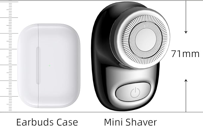 Mini Electric Shaver, Pocket Size Electric Shaver for Men Women, Rechargeable Easy One-Button, Portable Powerful Waterproof Razor for Travel Office Business Trip (2Pack)