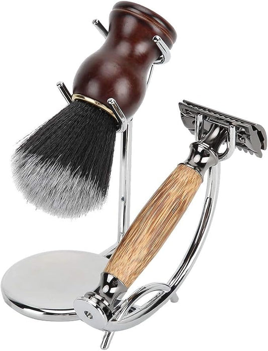 Manual Shaver, Curved Shaving Razor And Brush Stand, Metal Plating Classic Shaving Knife Stand Safety Soap Bowl Manual Razor Stand, Multifunctional Metal Jewelry Necklace Bracelet Storage Rack