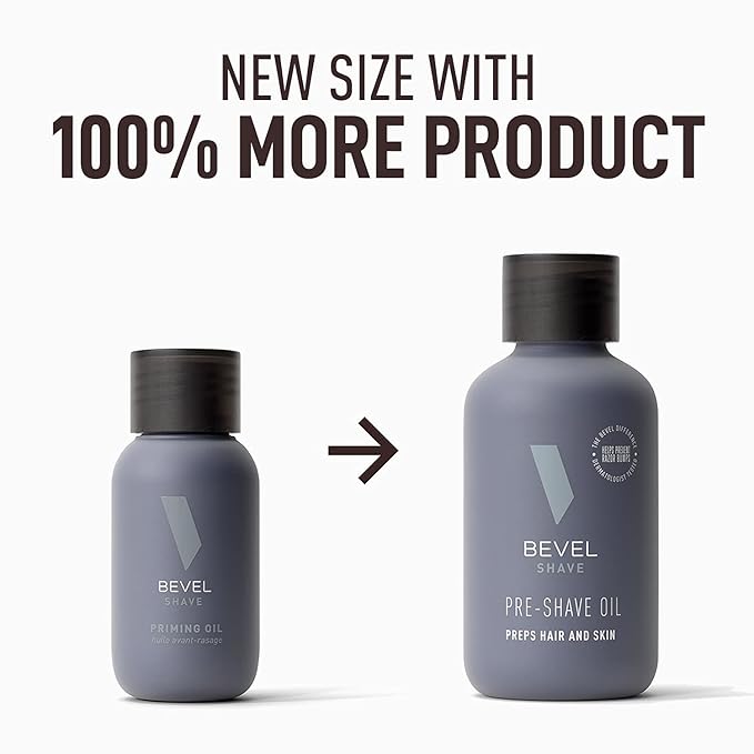 Bevel Pre Shave Oil for Men with Castor Oil, Olive Oil and Tea Tree Oil, Helps Soften Hair and Protect Skin from Irritation and Razor Burn, 2 Fl Oz (Pack of 2)