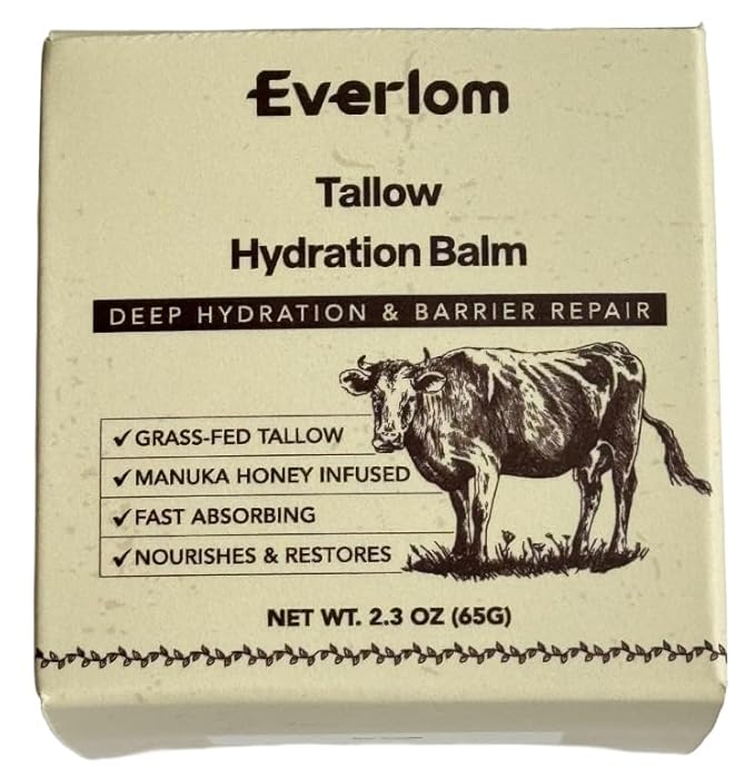 Tallow Balm for Face Moisturizer: 65g Hydration Powerhouse for Men & Women - Keeps Skin Supple Day & Night - Ideal for Home Work & Travel