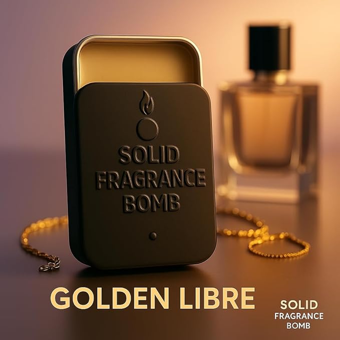 – Premium All-Natural Solid Cologne for Men & Women | Long-Lasting, TSA-Safe, Alcohol-Free, Halal, Handmade Travel Fragrance Balm (Golden Libre)