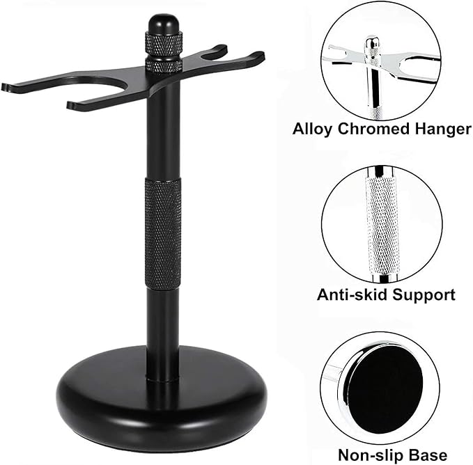 Premium Razor and Shaving Brush Stand Safety Razor Double-Sided Holder