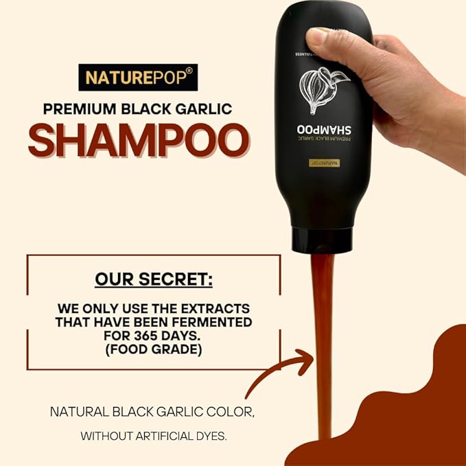 Black Garlic Hair Loss Shampoo by NATUREPOP - Prevents Hair loss, Stimulates growth - Sulfate Free Paraben Free - Ajo Negro Shampoo para la caida del cabello 16.9 fl oz/ 500 mL Made in Korea