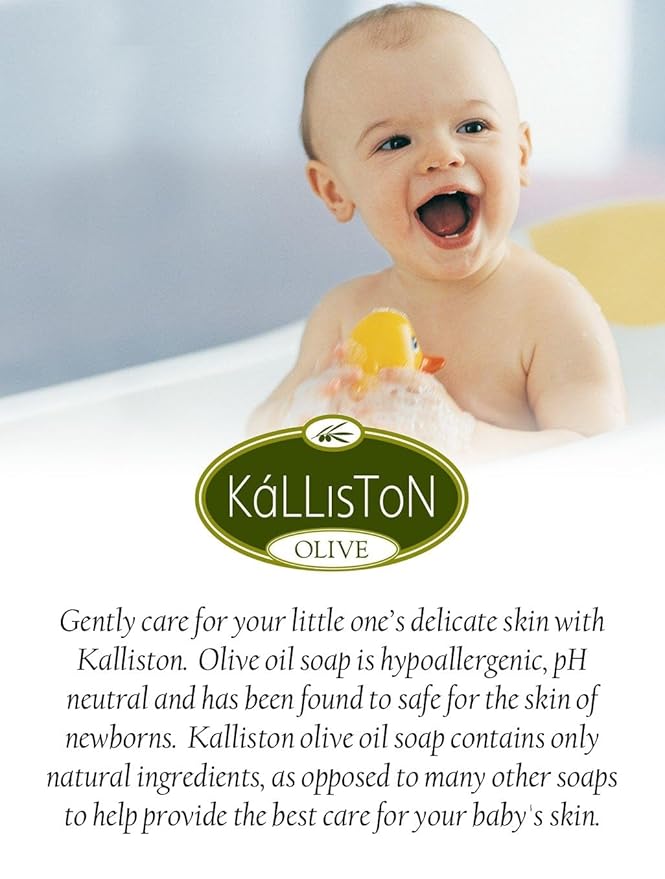 Kalliston, Olive Oil Soap with Lavender extract, Includes Pumice Stone, all-natural soap bars, Product of Greece, Pack of 4