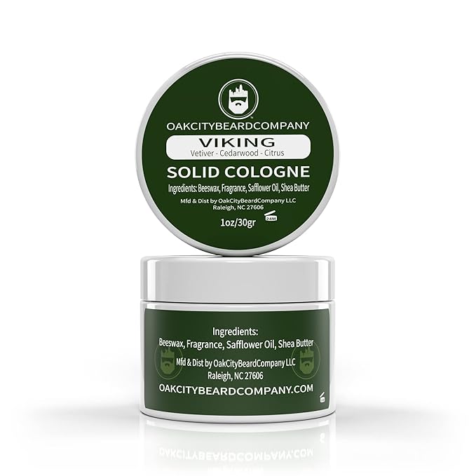 Oak City Beard Company - Viking - Solid Cologne - 1 Ounce - Vetiver - Cedarwood - Citrus Notes