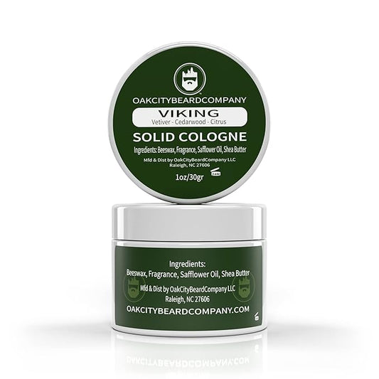 Oak City Beard Company - Viking - Solid Cologne - 1 Ounce - Vetiver - Cedarwood - Citrus Notes