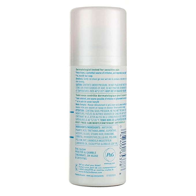 Gillette Satin Care Ultra Sensitive Irritation Defense Shave Gel, 2.5 Oz