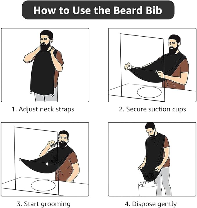 Ultimate Shaving Bib, Beard Trimming Apron with Hair Catcher, Video Gamers Joystick Play Video Game
