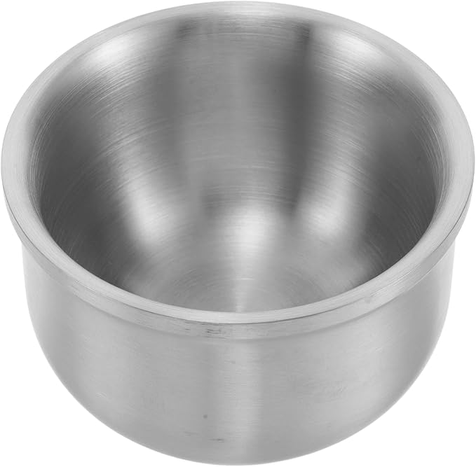 TOYANDONA Stainless Steel Shaving Soap Bowl Gray Metal Shave Mug 304 Sturdy Shave Cream Bowl for Men's Wet Shaving and Facial Cleansing