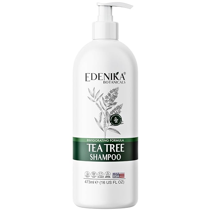 Tea Tree Oil Shampoo, Deep Cleansing for Buildup & Oily Scalp, Soothes Itchy Scalp & Refreshes Hair, Sulfate Free, Women & Men, Natural Shampoo, 16 fl oz