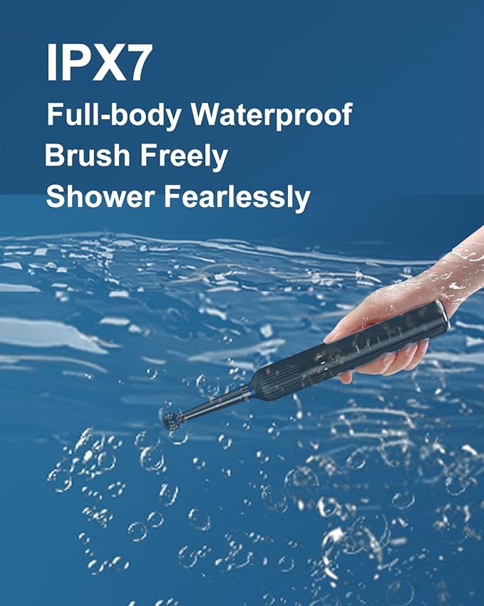 Rotating Electric Toothbrush for Adults with 8 Brush Heads, Travel Case, 5 Modes Rechargeable Power Toothbrush with Smart Timer,USB-C Charge 50-Day Battery Life, 3 Intensity, R05(Black)