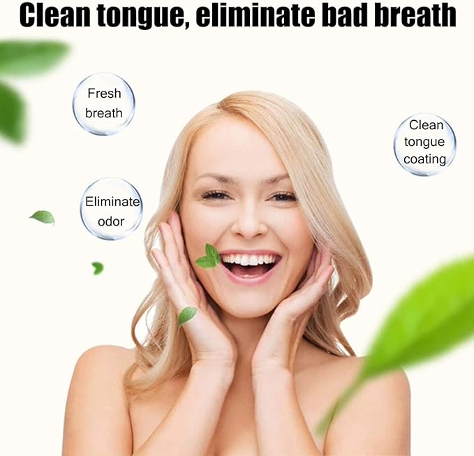 Tongue Brush, Tongue Scraper, Tongue Cleaner Helps Fight Bad Breath, 4 Tongue Scrapers, 4 Pack (Blue&Green&Orange&Red)
