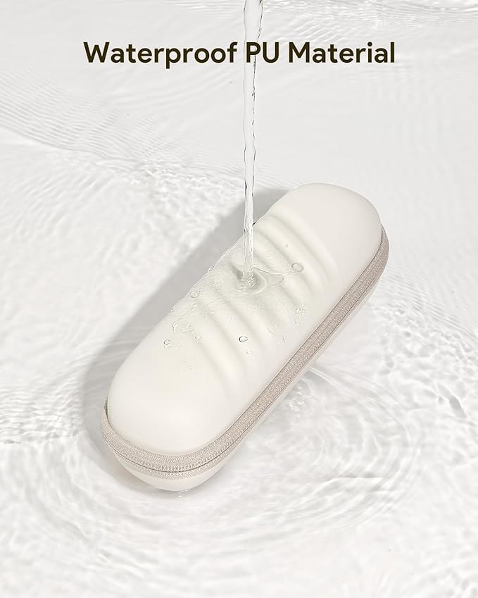 Electric Toothbrush Case for Oral-B Pro/iO/Philips Sonicare, Waterproof Traveling Toothbrush Storage Bag with Mesh Pocket Covers Protection (Beige)