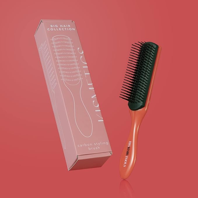 Big Hair Tools, Carbon Styling Brush, Withstand High Heat, Reduce Static for Curly, Wavy, Long, Thick Hair