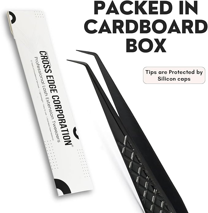 Isolation Tweezer for Eyelash Extensions – 14cm Curved Degree, Japanese Stainless Steel, Best for Individual Isolation & Classic Lashes, Eyelash Twisers (Black)