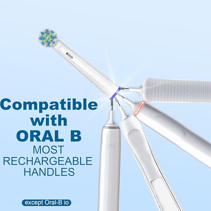 Replacement Toothbrush Heads Compatible with Braun Oral B Pro 1000/7000/9600/5000/3000/8000, Genius X and Smart 1500 Electric Toothbrush, 8 Pcs Accurate Cleaning Brush Heads (White)