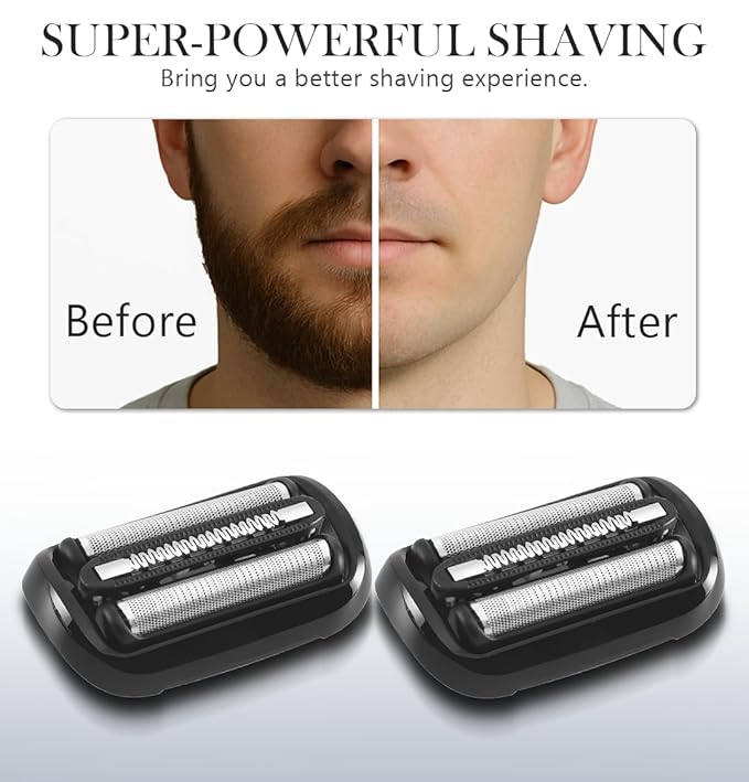 53B Series 5/6 Shaver Replacement Head for Braun Electric Shavers - Compatible with Braun Shaving Razor New Generation 5020cs 5018s 5035s 5049cs 5050cs 6020s 6040cs 6075cc 6072cc 6090cc, 2Pack