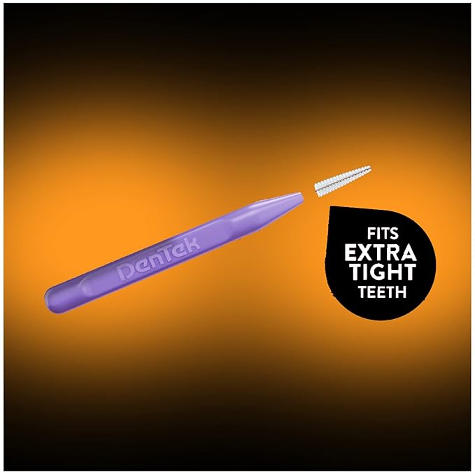 DenTek Slim Brush Advanced Clean,Interdental Brushes for Cleaning Between Tight Teeth,Safe for Braces & Dental Work,32 Count (Pack of 2)