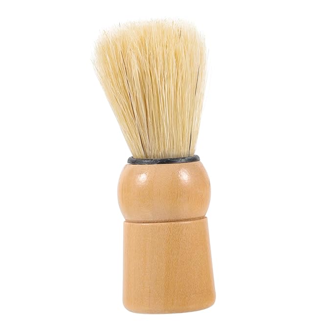 Portable Multi-use Beard Brush with Boar Bristles for Men Shaving Brush for Soap Durable Wooden Handle for Beard Styling and Cleaning